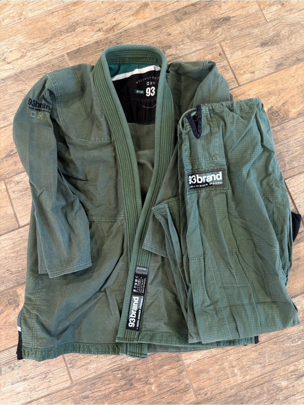 93brand Olive Green Jiu-Jitsu Gi Set - A3 - Picture 2 of 4
